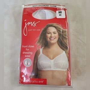 Just My Size Front Close Bra 50DD #1107 White